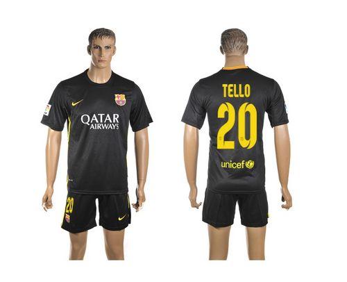 Barcelona #20 Tello Black Soccer Club Jersey