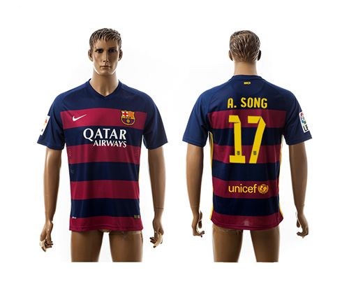 Barcelona #17 A.Song Home Soccer Club Jersey