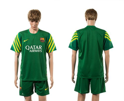 Barcelona Blank Green Goalkeeper Soccer Club Jersey