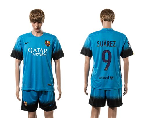 Barcelona #9 Suarez Sec Away Soccer Club Jersey