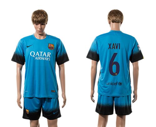 Barcelona #6 Xavi Sec Away Soccer Club Jersey