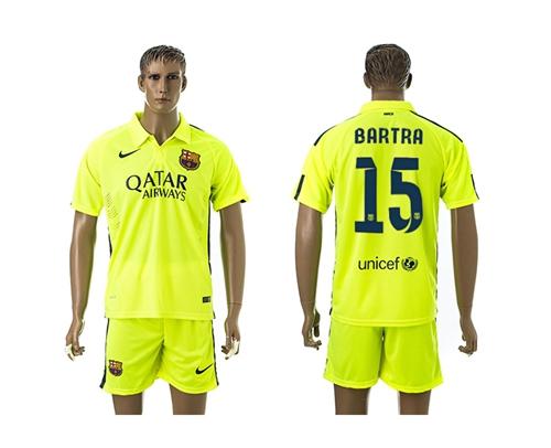 Barcelona #15 Bartra Away Soccer Club Jersey