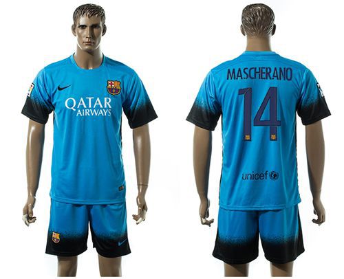 Barcelona #14 Mascherano Sec Away Soccer Club Jersey