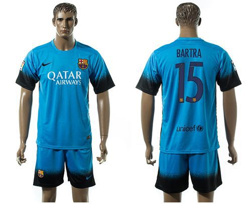 Barcelona #15 Bartra Sec Away Soccer Club Jersey