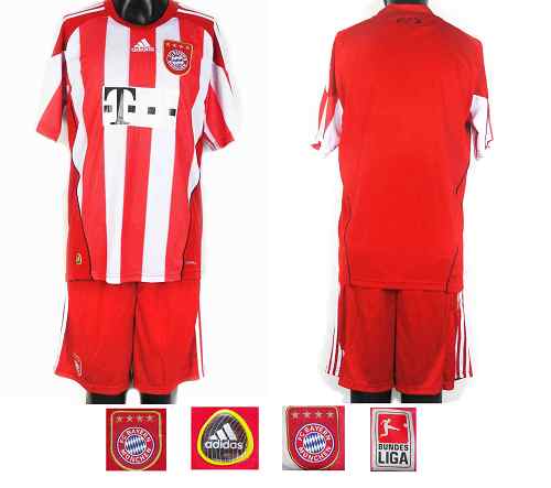 Bayern Blank Red White Strip Home Soccer Club Jersey