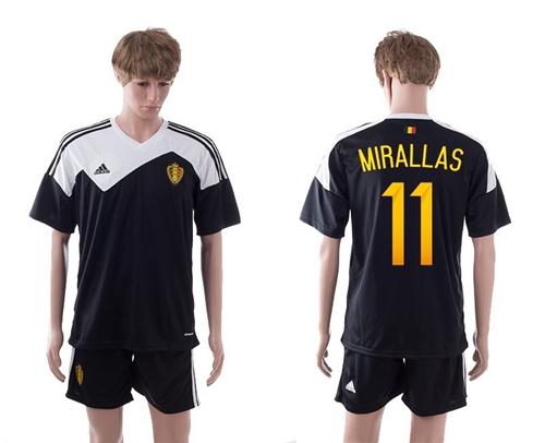 Belgium #11 Mirallas Black Away Soccer Club Jersey