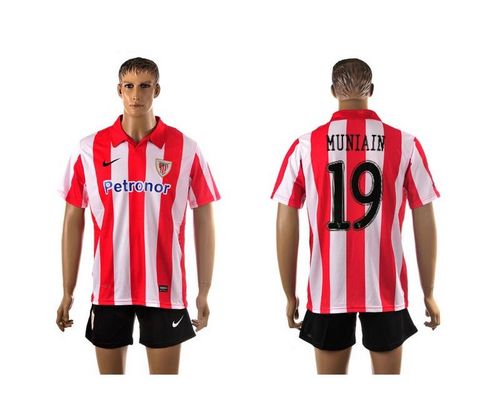 Athletic Bilbao #19 Muniain Pinstripe Soccer Club Jersey