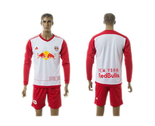 Red Bull Blank Home Long Sleeves Soccer Club Jersey