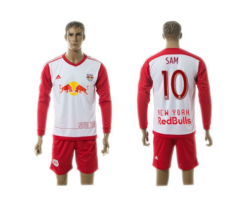 Red Bull #10 Sam Home Long Sleeves Soccer Club Jersey