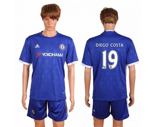 Chelsea #19 Diego Costa Home Soccer Club Jersey