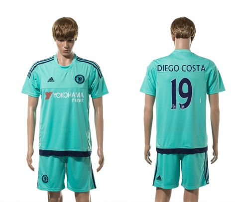 Chelsea #19 Diego Costa Green Soccer Club Jersey