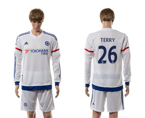 Chelsea #26 Terry Away Long Sleeves Soccer Club Jersey