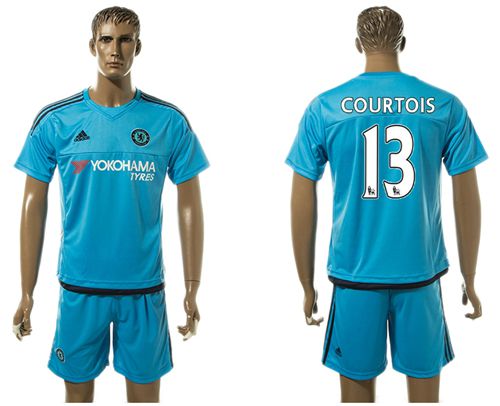 Chelsea #13 Courtois Blue Goalkeeper Soccer Club Jersey
