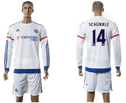 Chelsea #14 Schurrle Away Long Sleeves Soccer Club Jersey