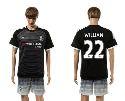 Chelsea #22 Willian Black Soccer Club Jersey