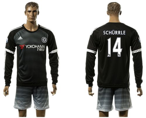 Chelsea #14 Schurrle Black Long Sleeves Soccer Club Jersey