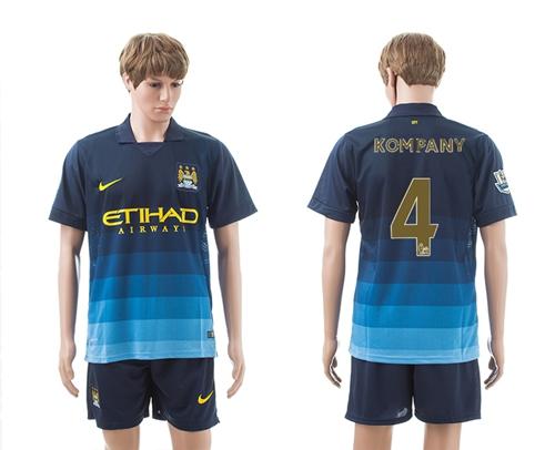 Manchester City #4 Kompany Away Soccer Club Jersey