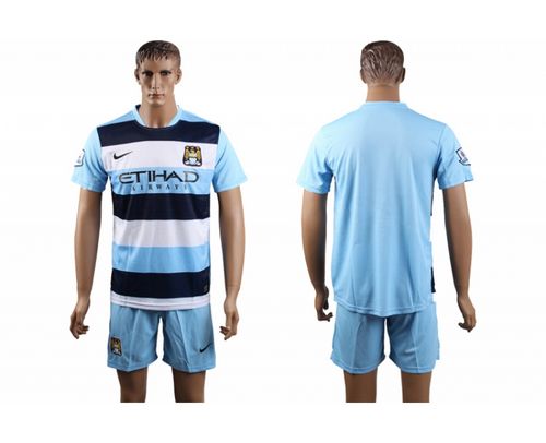 Manchester City Blank Blue Home Soccer Club Jersey