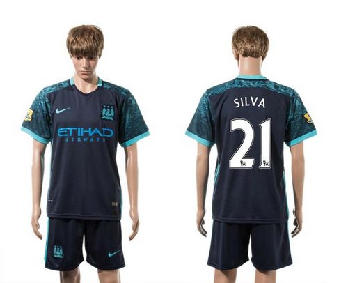 Manchester City #21 Silva Away Soccer Club Jersey