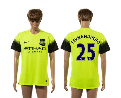 Manchester City #25 Fernandinho SEC Away Soccer Club Jersey