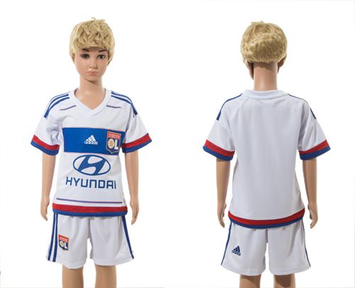 Lyon Blank Home Kid Soccer Club Jersey