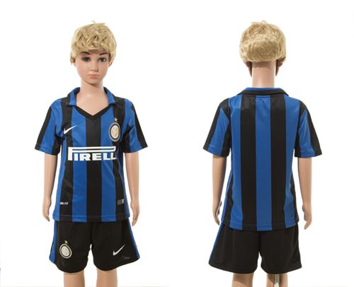 Inter Milan Blank Home Kid Soccer Club Jersey