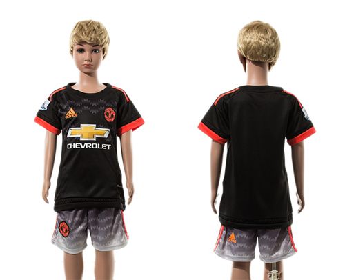 Manchester United Blank Black Kid Soccer Club Jersey