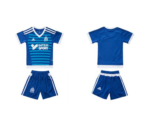 Marseille Blank Away Kid Soccer Club Jersey