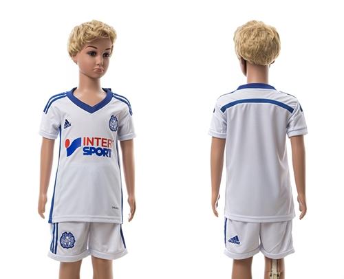 Marseille Blank White Home Kid Soccer Club Jersey