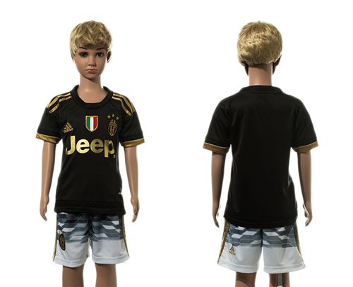 Juventus Blank Black Kid Soccer Club Jersey