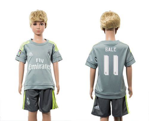 Real Madrid #11 Bale Grey Kid Soccer Club Jersey