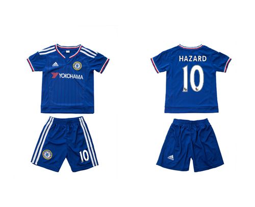 Chelsea #10 Hazard Blue Home Kid Soccer Club Jersey