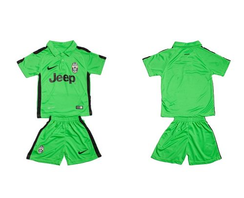 Juventus Blank Green Away Kid Soccer Club Jersey
