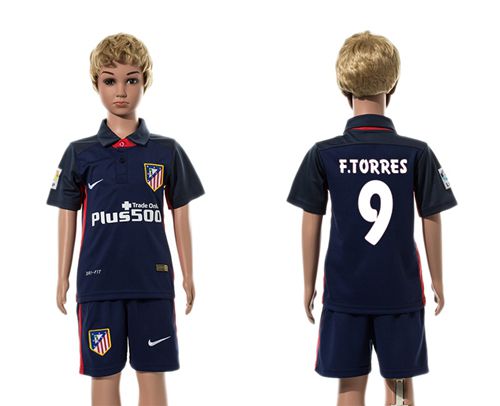 Atletico Madrid #9 F.Torres Away Kid Soccer Club Jersey