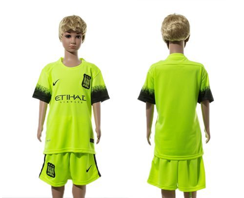Manchester City Blank SEC Away Kid Soccer Club Jersey