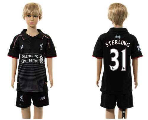 Liverpool #31 Sterling Black Kid Soccer Club Jersey