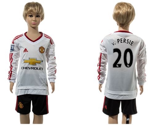 Manchester United #20 v.Persie Away Long Sleeves Kid Soccer Club Jersey