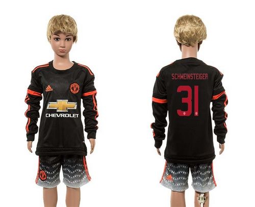 Manchester United #31 Schweinsteiger SEC Away Long Sleeves Euro Premium Kid Soccer Club Jersey