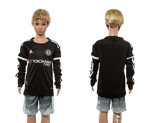 Chelsea Blank SEC Away Long Sleeves Kid Soccer Club Jersey