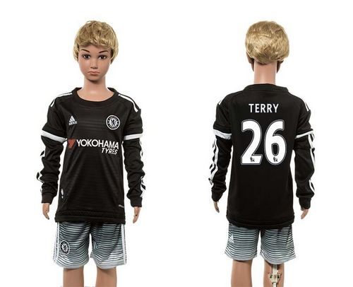 Chelsea #26 Terry SEC Away Long Sleeves Kid Soccer Club Jersey