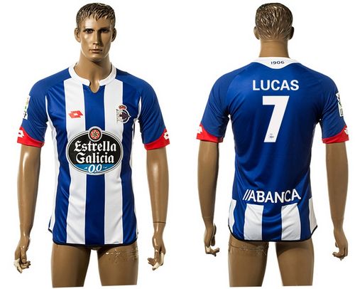 Deportivo La Coruna #7 Lucas Home Soccer Club Jersey