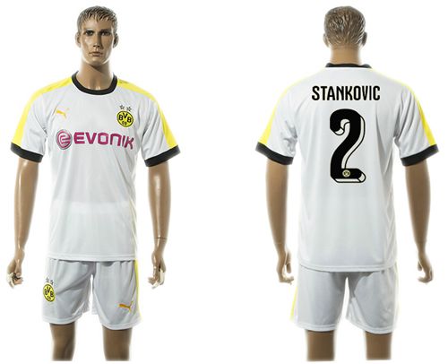 Dortmund #2 Stankovic White Soccer Club Jersey