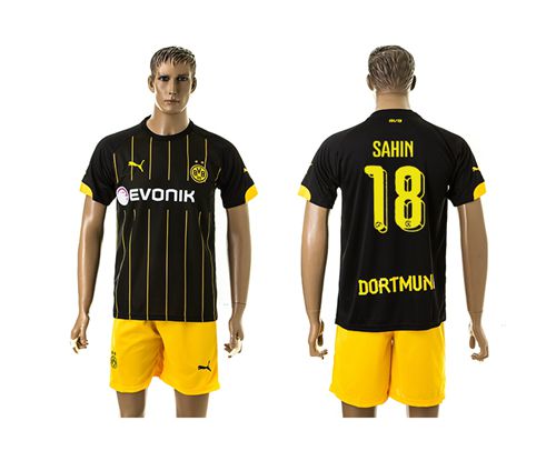 Dortmund #18 Sahin Black(Yellow Shorts)Away Soccer Club Jersey