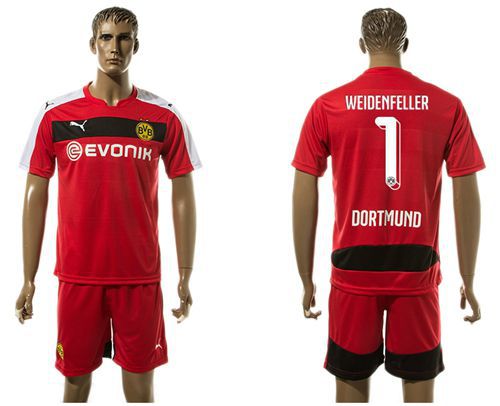 Dortmund #1 Weidenfeller Red Goalkeeper Soccer Club Jersey