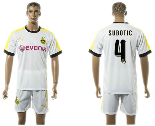 Dortmund #4 Subotic White Soccer Club Jersey