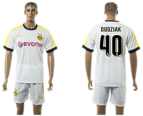 Dortmund #40 Dudziak White Soccer Club Jersey