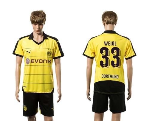 Dortmund #33 Weigl Yellow Soccer Club Jersey