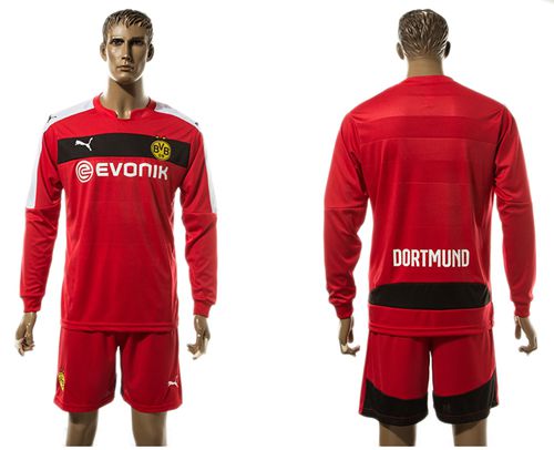 Dortmund Blank Red Goalkeeper Long Sleeves Soccer Club Jersey