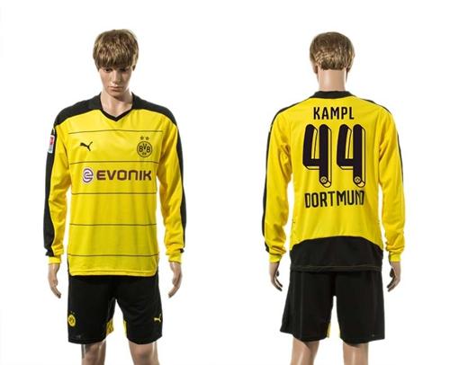 Dortmund #44 Kampl Home Long Sleeves Soccer Club Jersey