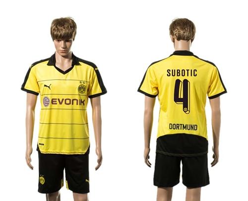 Dortmund #4 Subotic Yellow Soccer Club Jersey